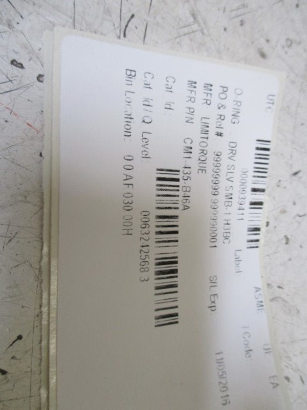 LOT OF 6 LIMITORQUE CM1-435-B46A O-RING NSNP