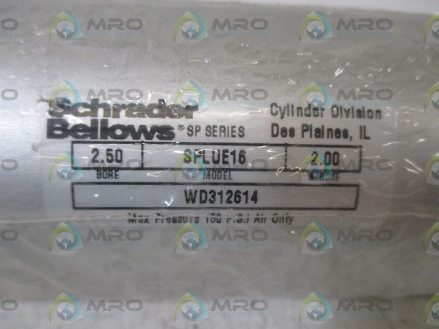 SCHRADER BELLOW WD312614 PNEUMATIC CYLINDER SPLUE16*NEW NO BOX*