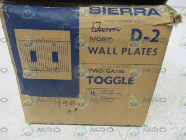 LOT OF 17 SIERRA D-2 WALL PLATE (IVORY) *NEW IN BOX*