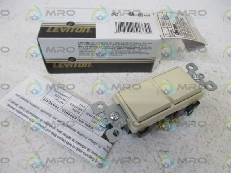 LOT OF 4 LEVITON 5641-I COMBINATION TWO SWITCH *NEW IN BOX*