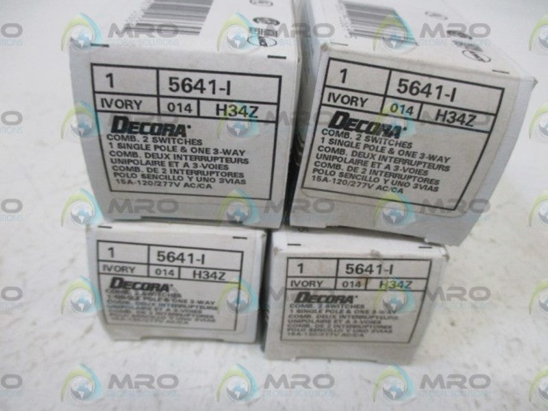 LOT OF 4 LEVITON 5641-I COMBINATION TWO SWITCH *NEW IN BOX*