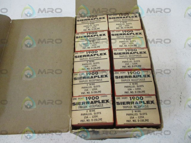 LOT OF 10 SIERRA 1900 TRIPLEX RECEPTACLE *NEW IN BOX*
