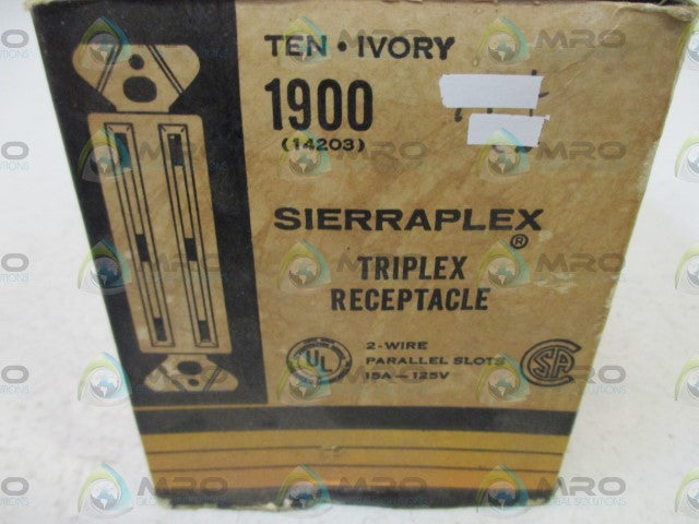 LOT OF 10 SIERRA 1900 TRIPLEX RECEPTACLE *NEW IN BOX*