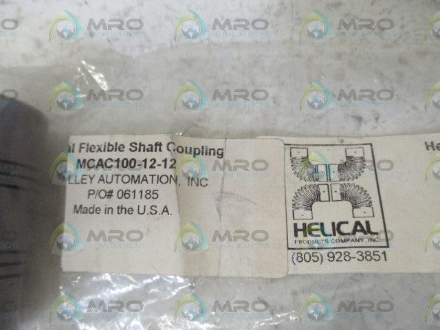 HELICAL MCAC100-12-12 FLEXIBLE SHAFT COUPLING * NEW IN BAG *