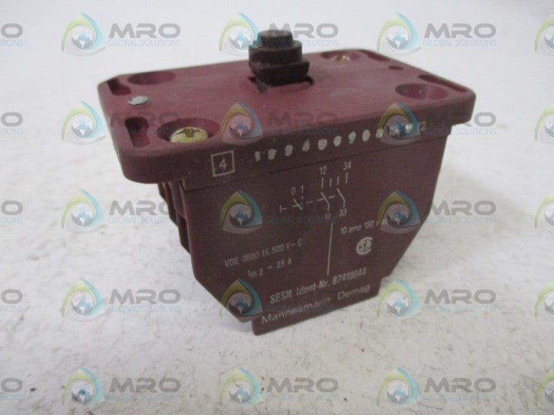 LOT OF 3 MANNESMANN 87419844 CONTACT BLOCK UNMP