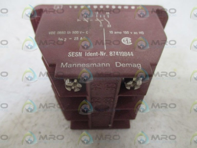 LOT OF 3 MANNESMANN 87419844 CONTACT BLOCK UNMP