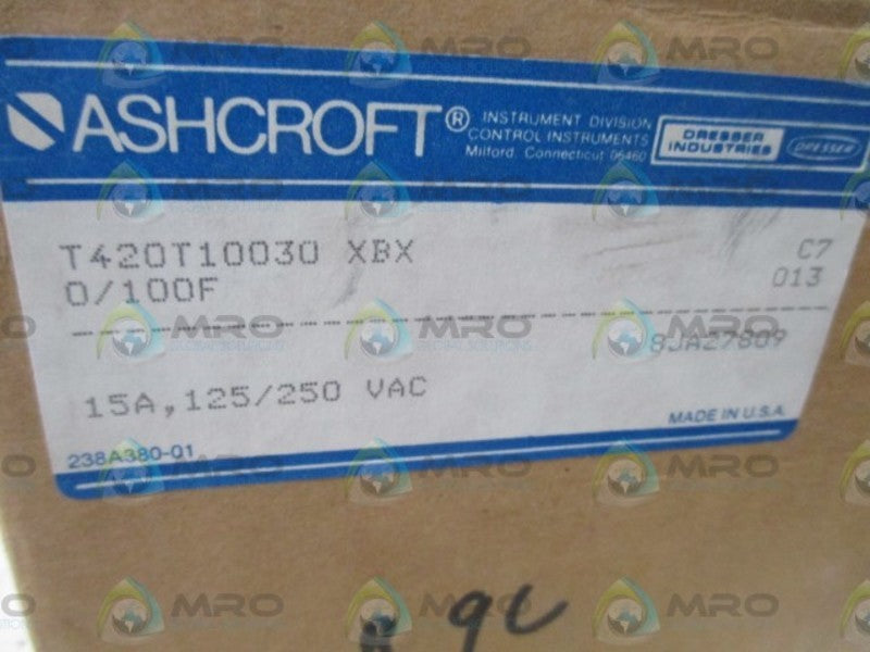ASHCROFT T420T10030 XBX TEMPERATURE SWITCH  NSMP