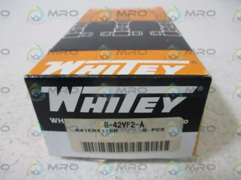 LOT OF 5 WHITEY B-42VF2-A NEEDLE VALVE NSMP