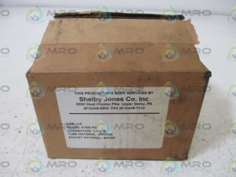 SHELBY JONES CO. 4.5" GAUGE 0-300PSI  NSMP