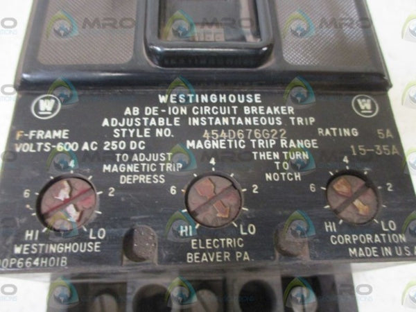 WESTINGHOUSE 454D676G22 CIRCUIT BREAKER  UNMP