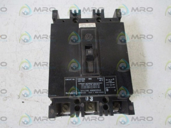 WESTINGHOUSE EHB3090 CIRCUIT BREAKER 90A  UNMP