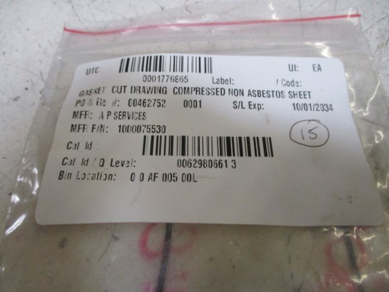 LOT OF 15 AP SERVICES 1000075530 GASKET CUT OUTS NSNP