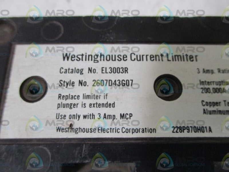 WESTINGHOUSE EL3003R CURRENT LIMITER 3AMP  UNMP