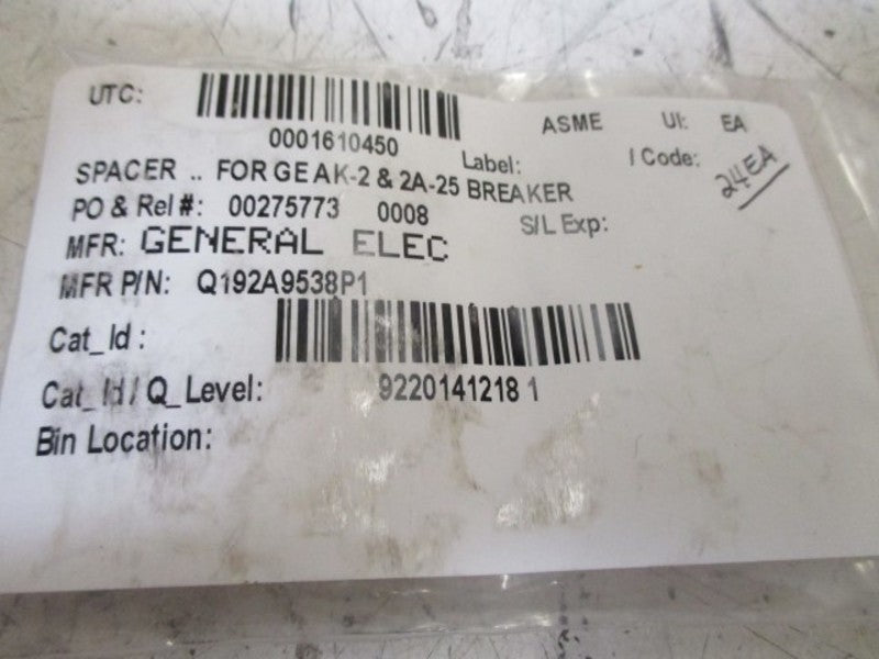 LOT OF 24 GENERAL ELECTRIC Q192A9538P1 SPACER NSNP