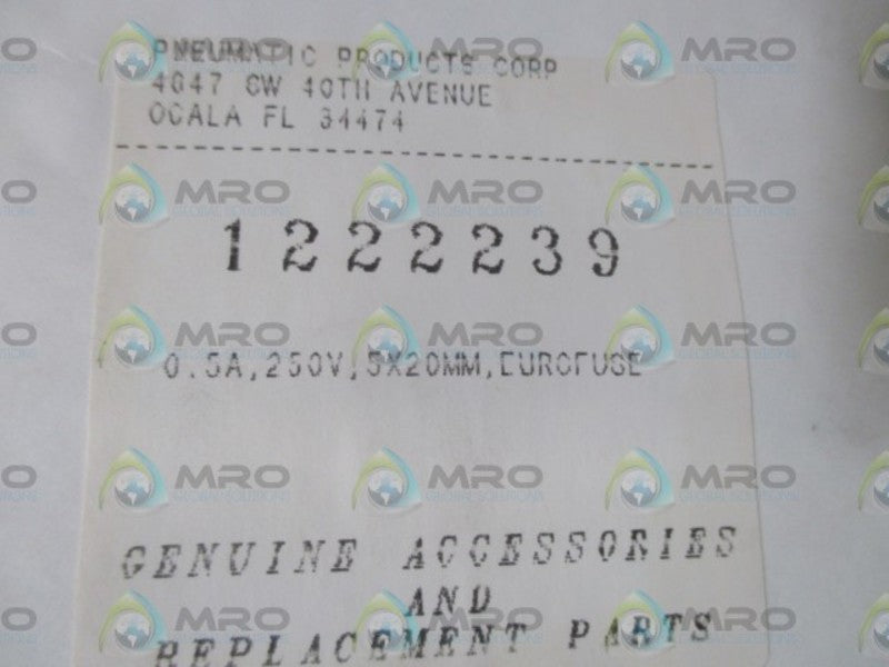 PNEUMATIC PRODUCTS CORP. 1222239 EUROFISE  ORIGINAL PACKAGE