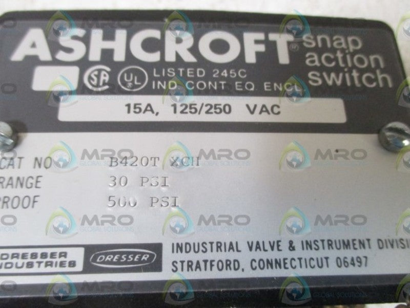 ASHCROFT B420T XCH SNAP ACTION SWITCH  NSNP