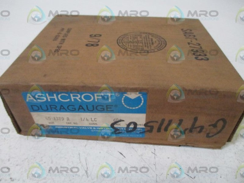 ASHCROFT 451379A1/4LC-60# DURAGAUGE 0-60 PSI  NSMP
