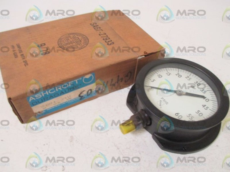 ASHCROFT 451379A1/4LC-60# DURAGAUGE 0-60 PSI  NSMP