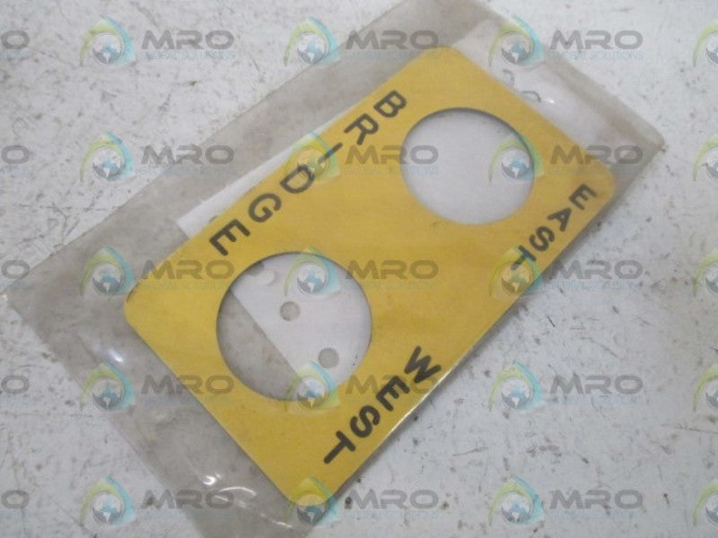 LOT OF 2 9001-SKN-206 NAMEPLATE BRIDGE/EAST WEST NSNP IN A BAG
