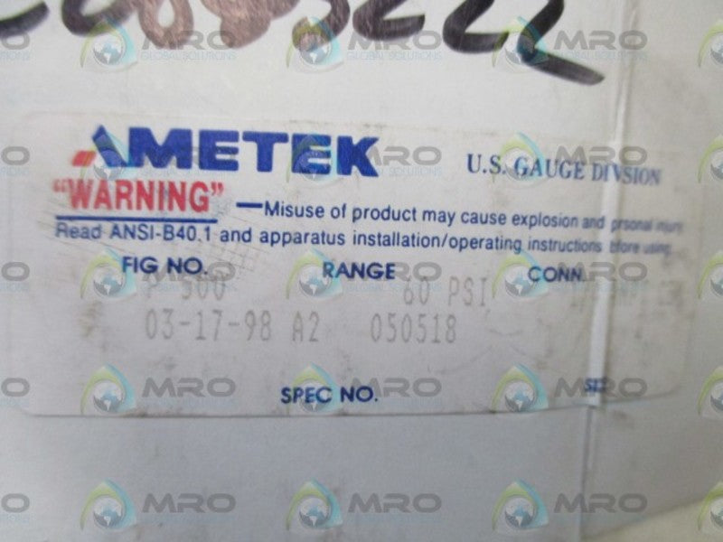 AMETEK 03-17-98 GAUGE 0-60  NSMP