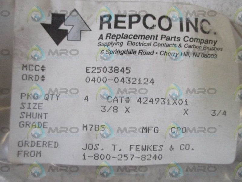 LOT OF 4 REPCO INC. 424931X01 NSNP IN A BAG