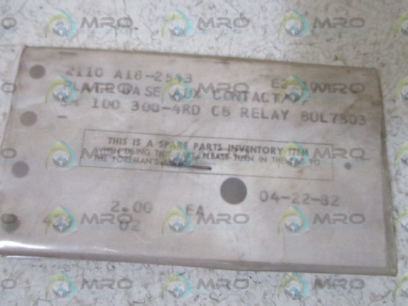 LOT OF 2 2110 A18-2543 PLATE BASE AUX. CONTACT NSNP IN A BAG