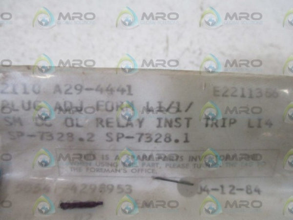 2110 A29-4441 PLUG ADJ. FORM  NSNP IN A BAG