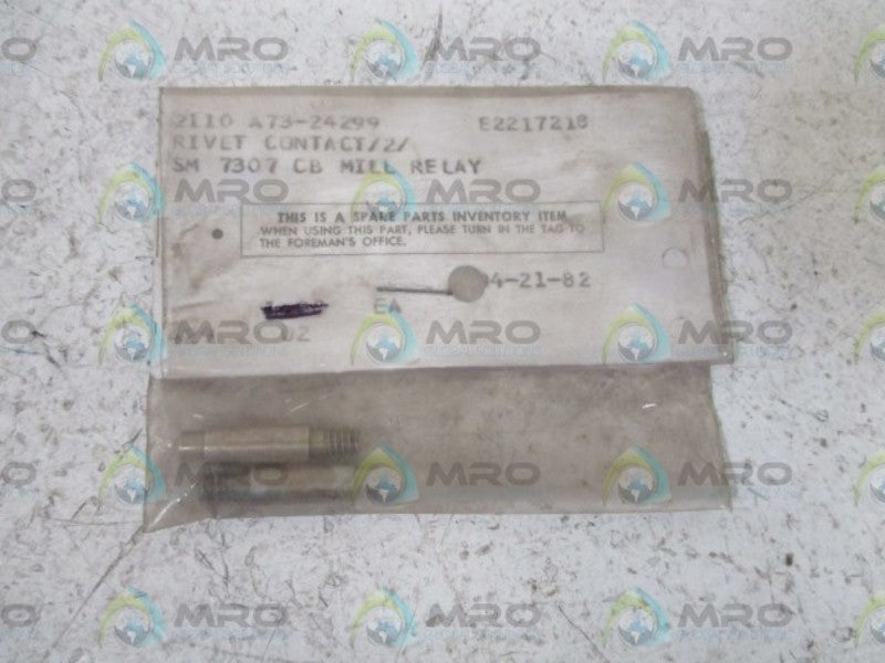 LOT OF 2 2110 A73-24299 RIVET CONTACT NSNP IN A BAG
