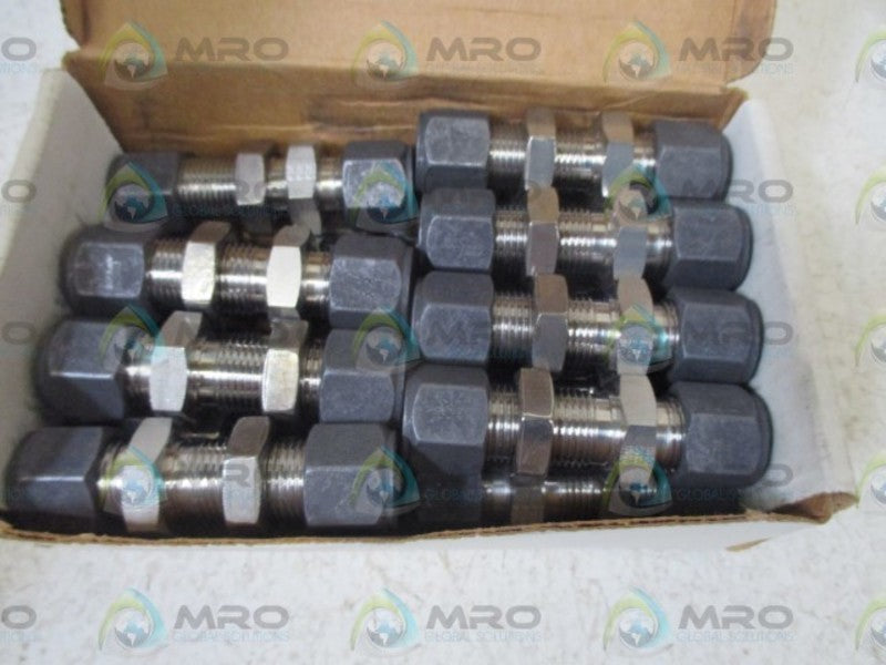 LOT OF 15 PARKER 6-6 WBZ-SS BULKHEAD UNION *NEW IN BOX*