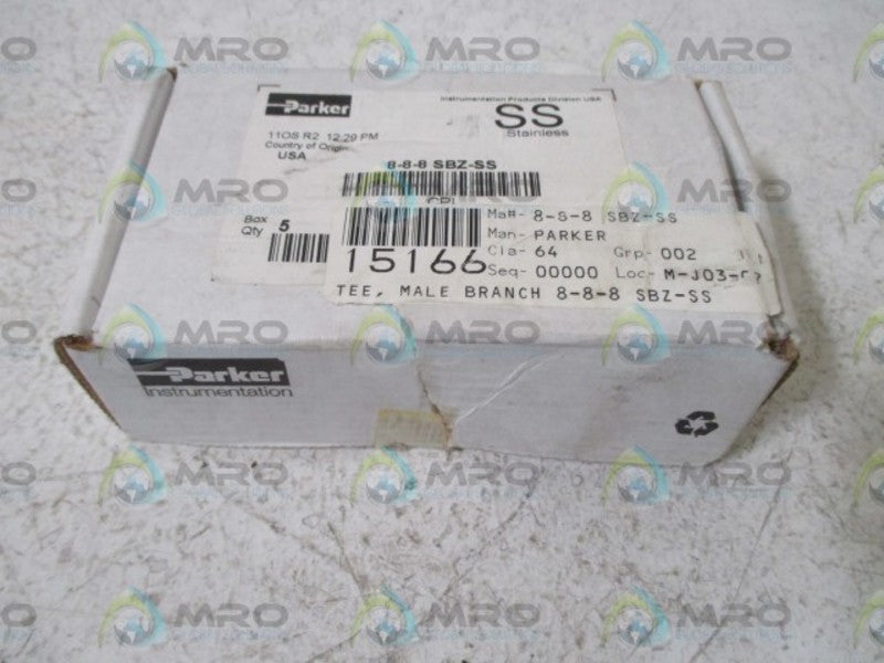 LOT OF 5 PARKER 8-8-8 SBZ-SS MALE BRANCH TEE NSMP
