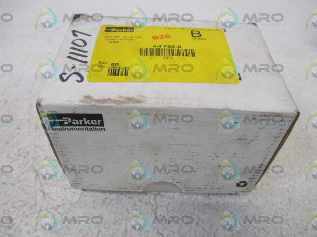 LOT OF 60 PARKER 6-4- FBZ-B BRASS TUBE PIPE FITTING *NEW IN BOX*