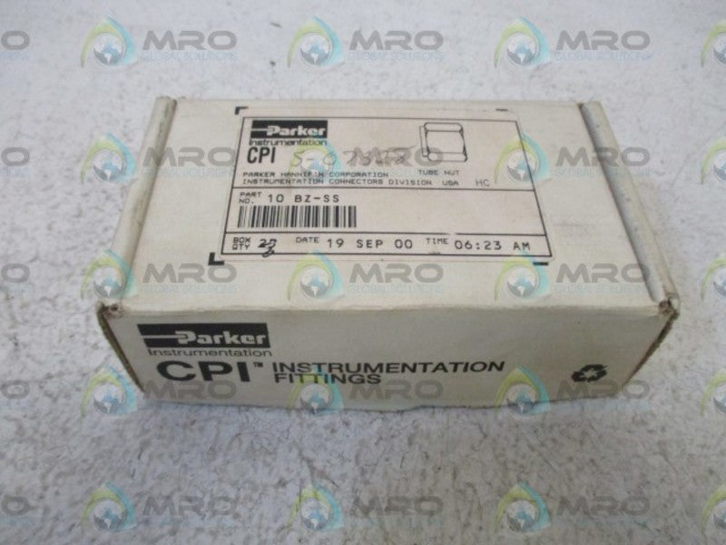 LOT OF 3 PARKER 10 BZ-SS TUBE NUT NSMP