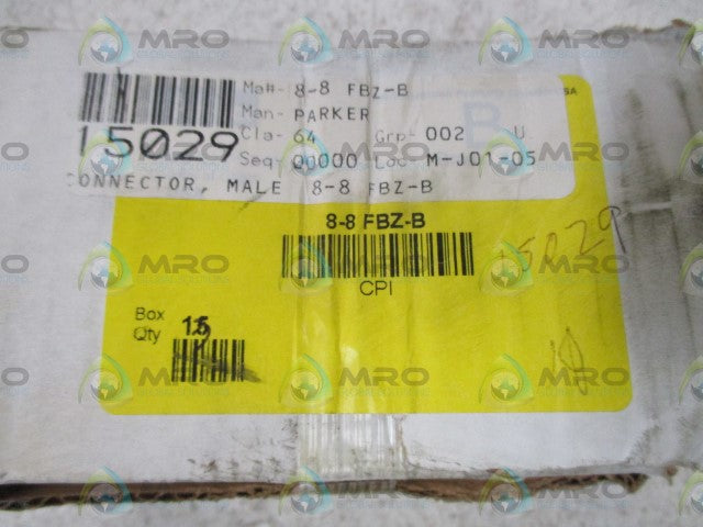 LOT OF 13 PARKER 8-8 FBZ-B MALE CONNECTOR *NEW IN BOX*