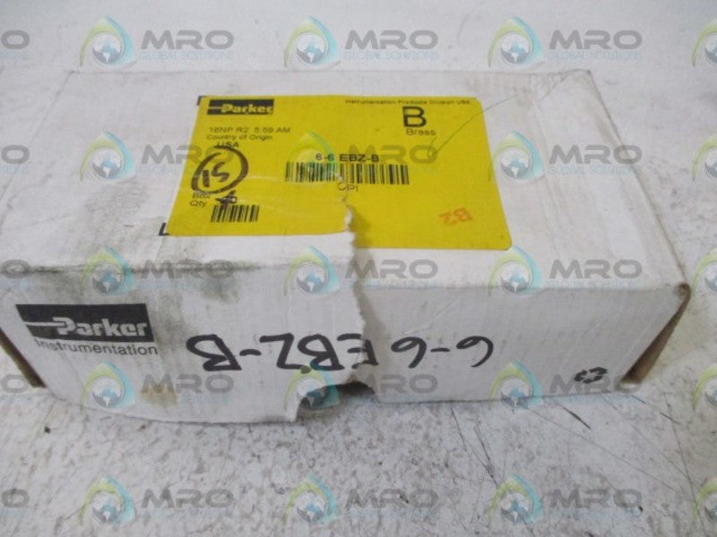 LOT OF 15 PARKER 6-6 EBZ-B BRASS ELBOW TUBE *NEW IN BOX*