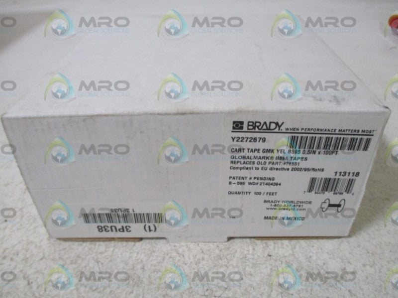 BRADY Y2272679 CART TAPE GMK YEL B595 0.5INX100FT 113118  NSMP
