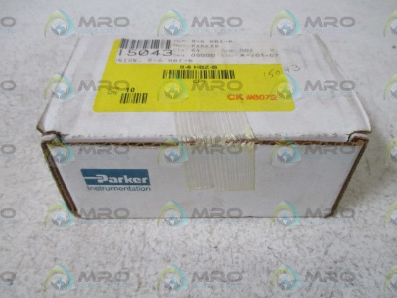 LOT OF 10 PARKER 8-6 HB2-B REDUCING UNION NSMP