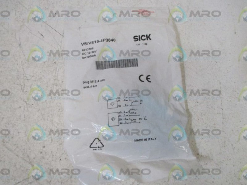 SICK VS/VE18-4P3840 THROUGH-BRAM PHOTOELECTRIC SWITCH NSNP IN A FACTORY BAG