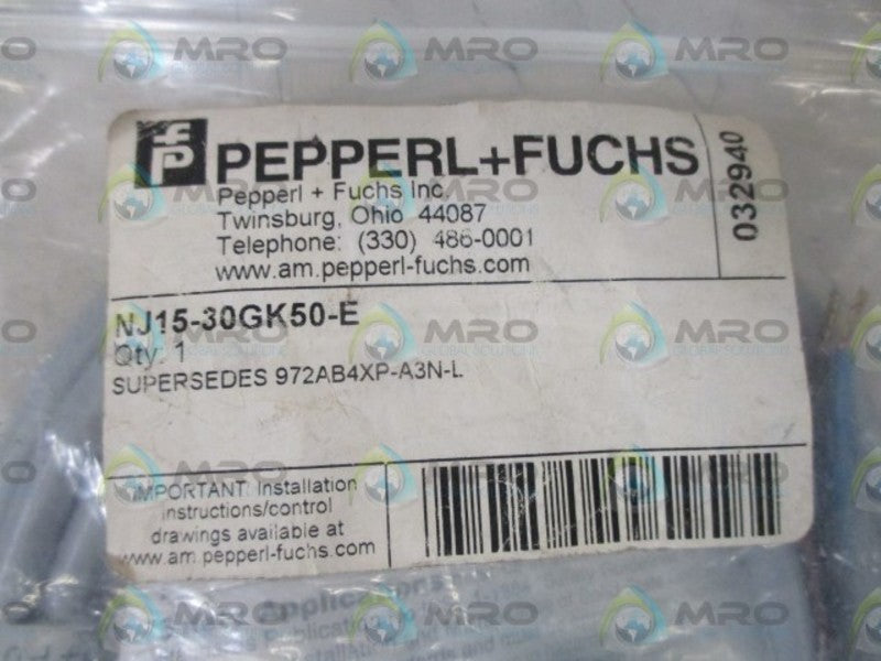 PEPPERL+FUCHS NJ15-30GK50-E PROXIMITY SWITCH  NSMP