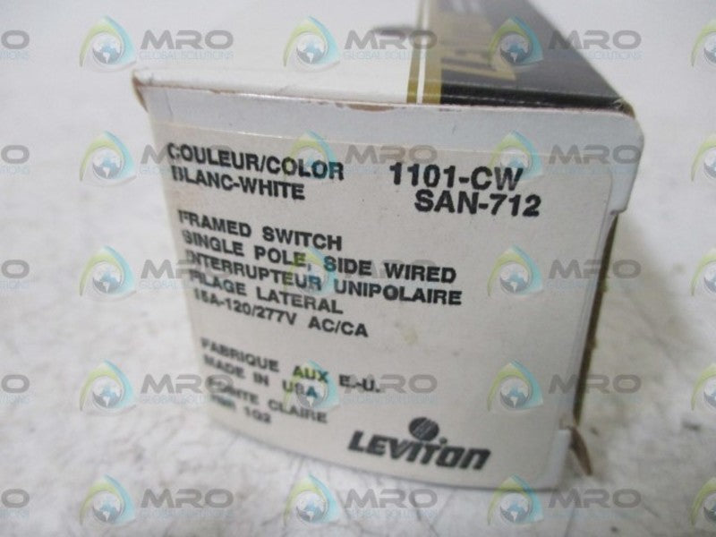 LEVITON 1101-CW FRAMED SWITCH  NSMP