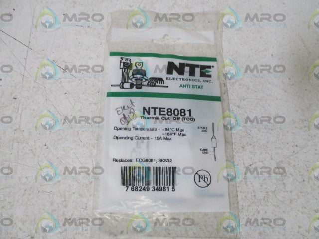 LOT OF 3 NTE NTE8081 THERMAL CUT-OFF (TCO) *NEW IN A FACTORY BAG*