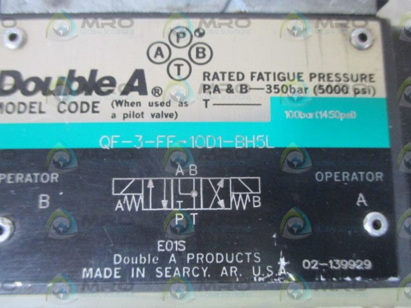 DOUBLE A QF-3-FF-10D1-BH5L SOLENOID VALVE  NSNP