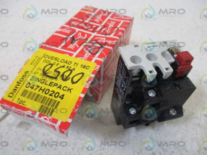 DANFOSS 047H0204 OVERLOAD SWITCH 0.6-0.92A  NSMP