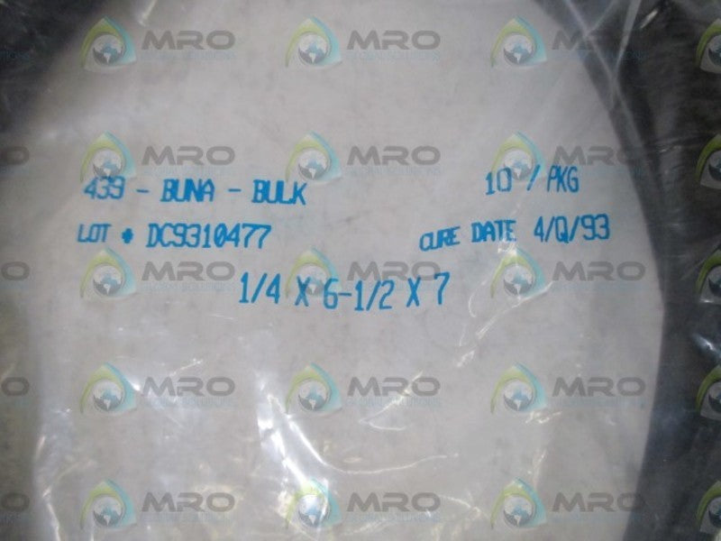 LOT OF 10 439-BUNA-BILK O-RING NSNP IN A BAG