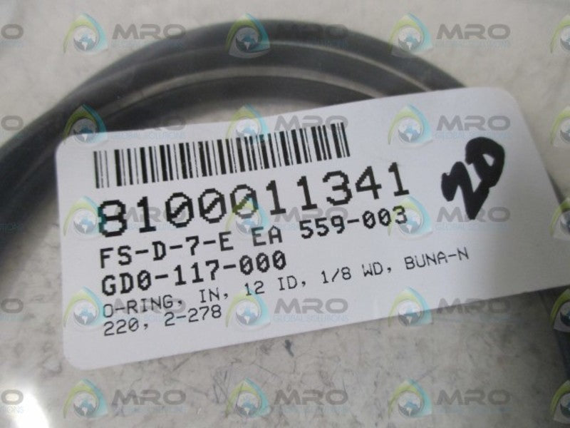 LOT OF 3 WAUKESHA GD0-117-000 O-RING NSNP IN A BAG