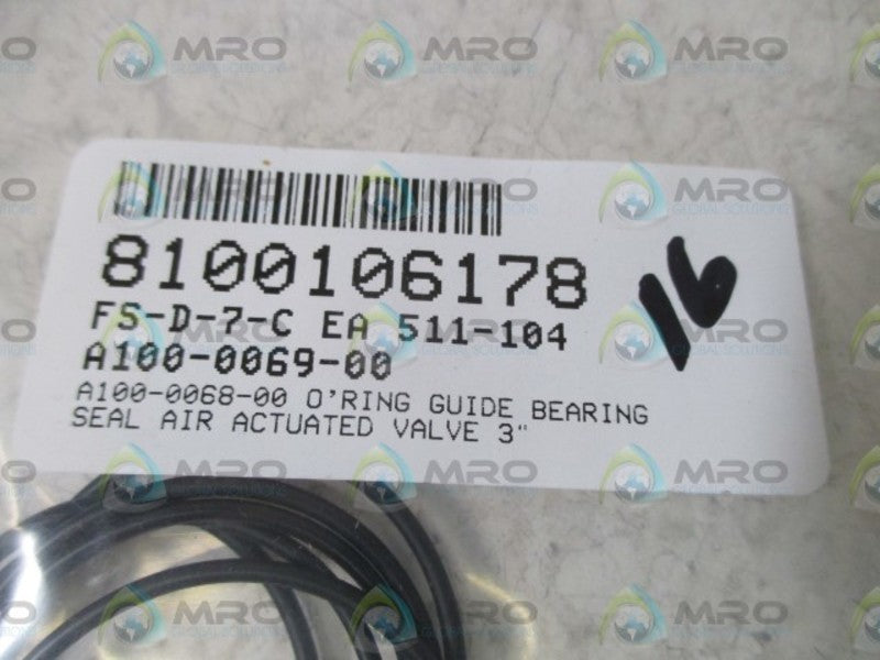 LOT OF 6 A100-0069-00 O-RING NSNP IN A BAG