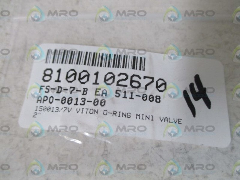 LOT OF 7 VITTON AP0-0013-00 O-RING NSNP IN A BAG