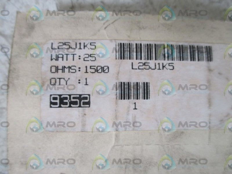 OHMITE L25J1K5 RESISTOR  ORIGINAL PACKAGE