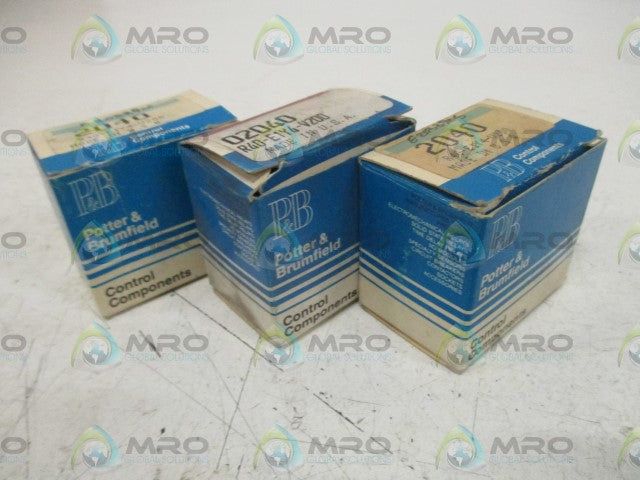 LOT OF 3 POTTER & BRUMFIELD R40-E1Y4-V200 RELAY *NEW IN BOX*