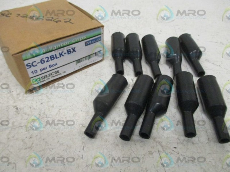 LOT OF 10 SELECTA SC-62BLK-BX BLACK INSULATOR NSMP