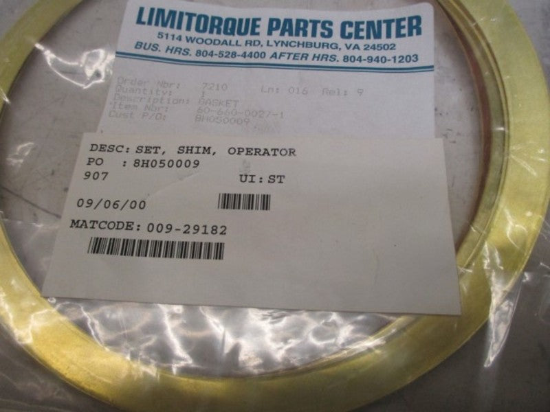 LOT OF 7 LIMITORQUE 60-660-0027-1 GASKET NSNP